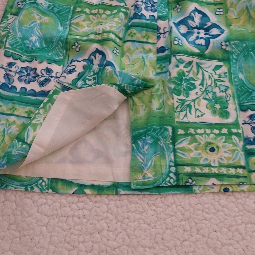 Talbot's Green Floral Print Pencil Skirt Size 14 - Picture 3 of 8